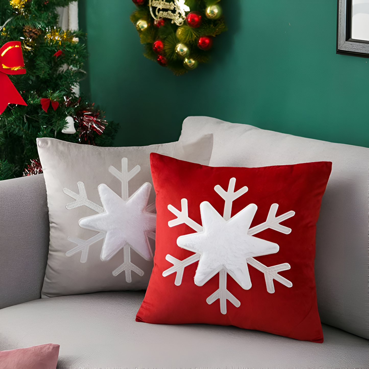 Snowflake Design Winter Pillowcase