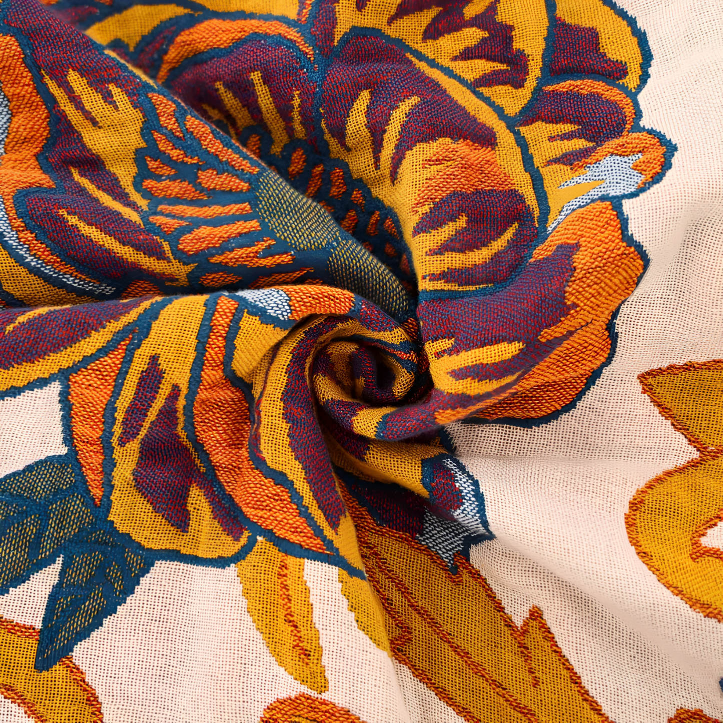 Reversible Floral Cotton Blanket for All-Season Use