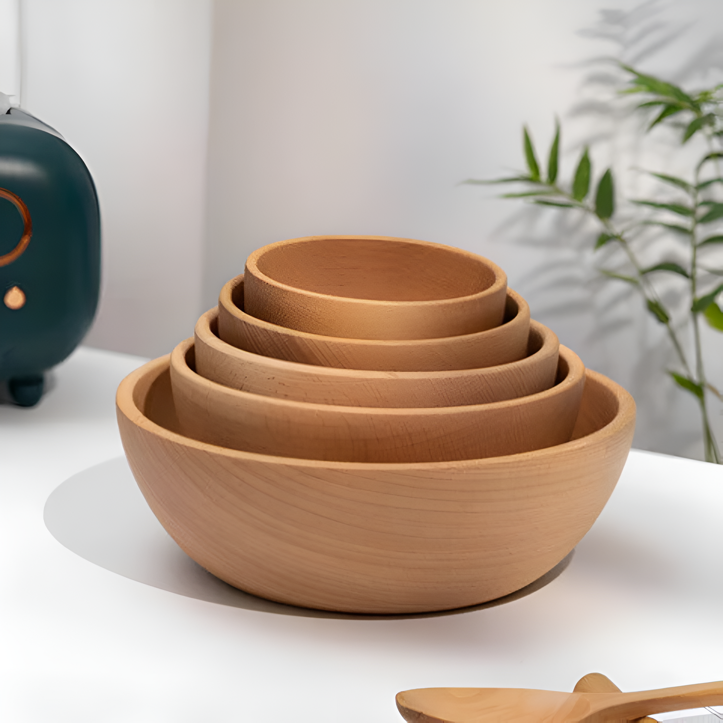 Durable Beech Wood Salad Serving Bowl