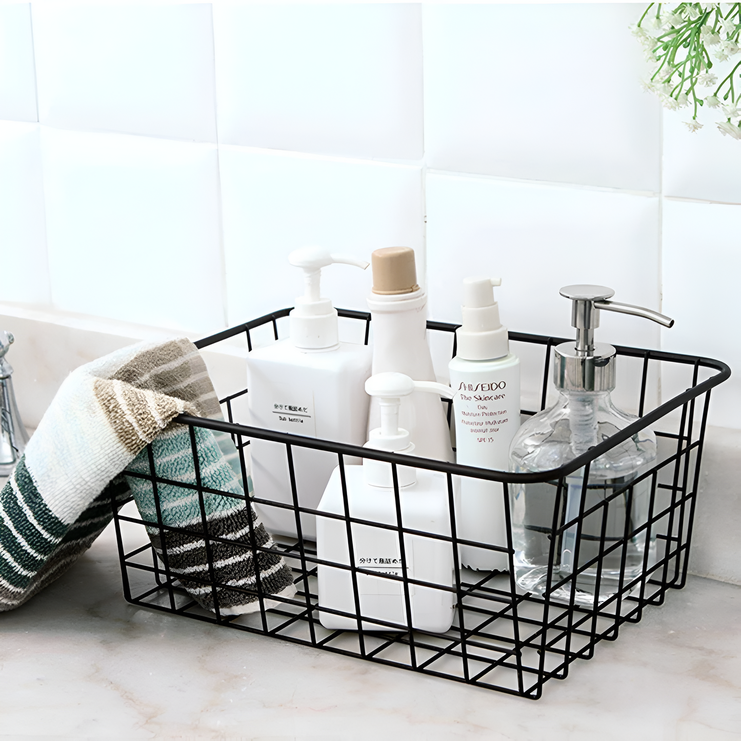 Modern Geometric Wire Storage Basket