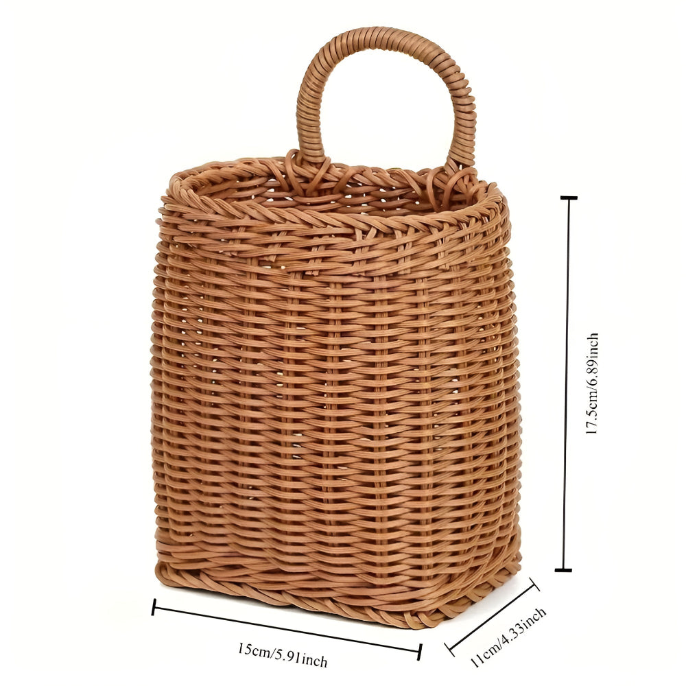 Woven Rattan-Look Storage Basket
