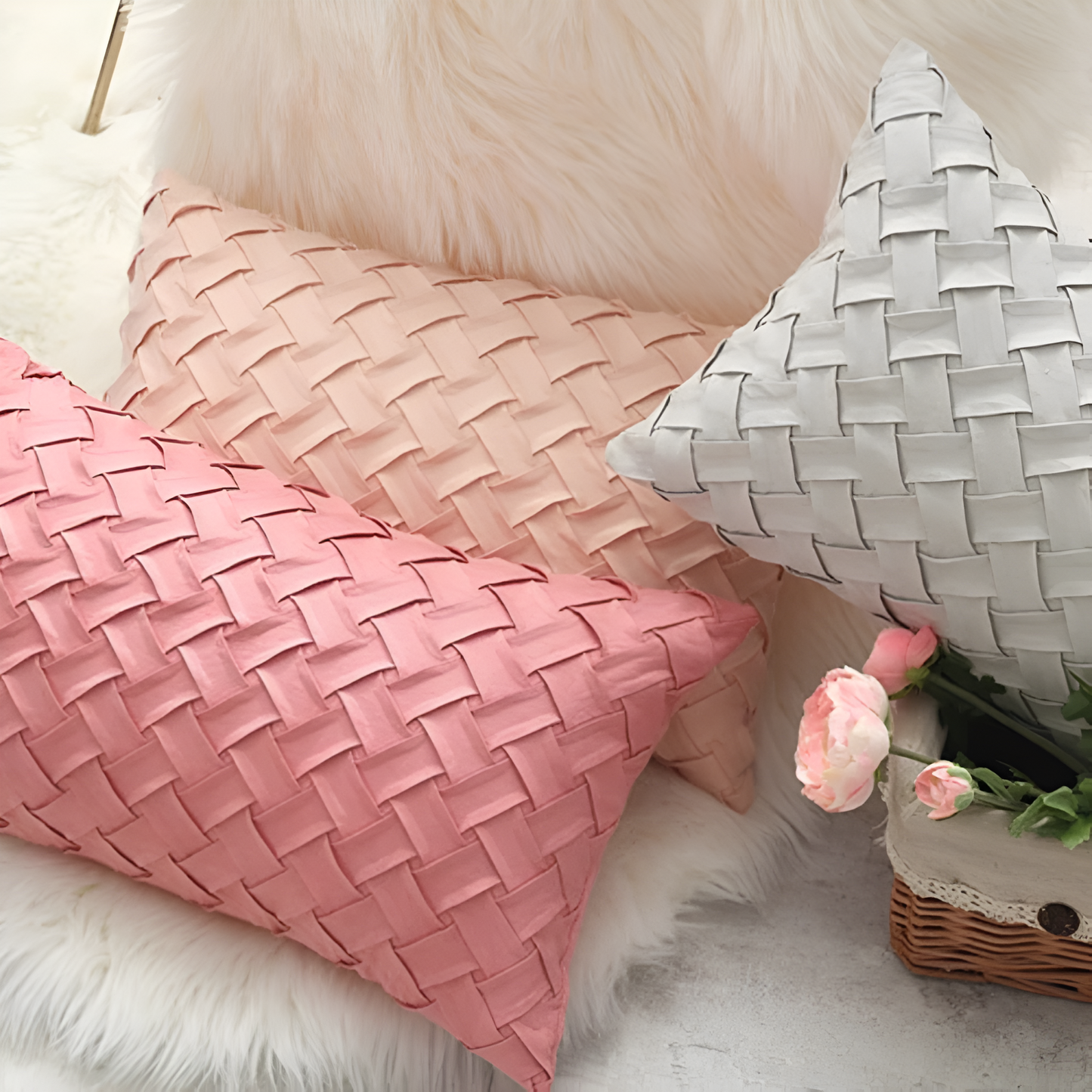 Premium Faux Suede Woven Cushion Cover
