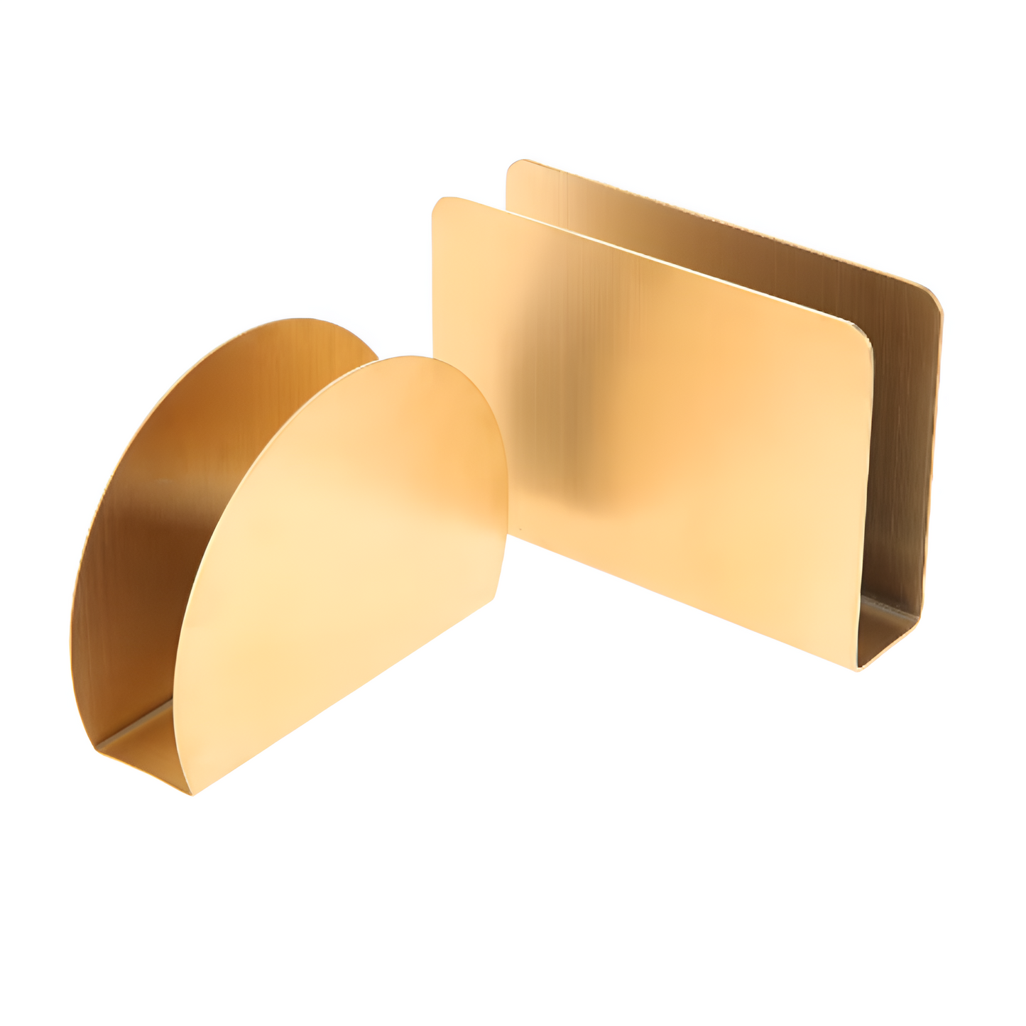 Gold Brass Metallic Napkin Holder with Stable Triangular Design