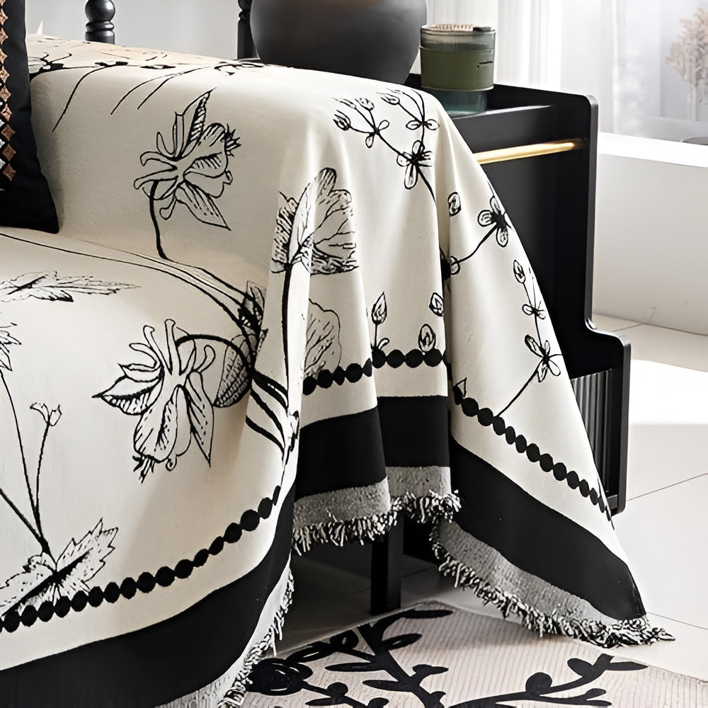 Reversible Botanical Elegance Sofa Cover