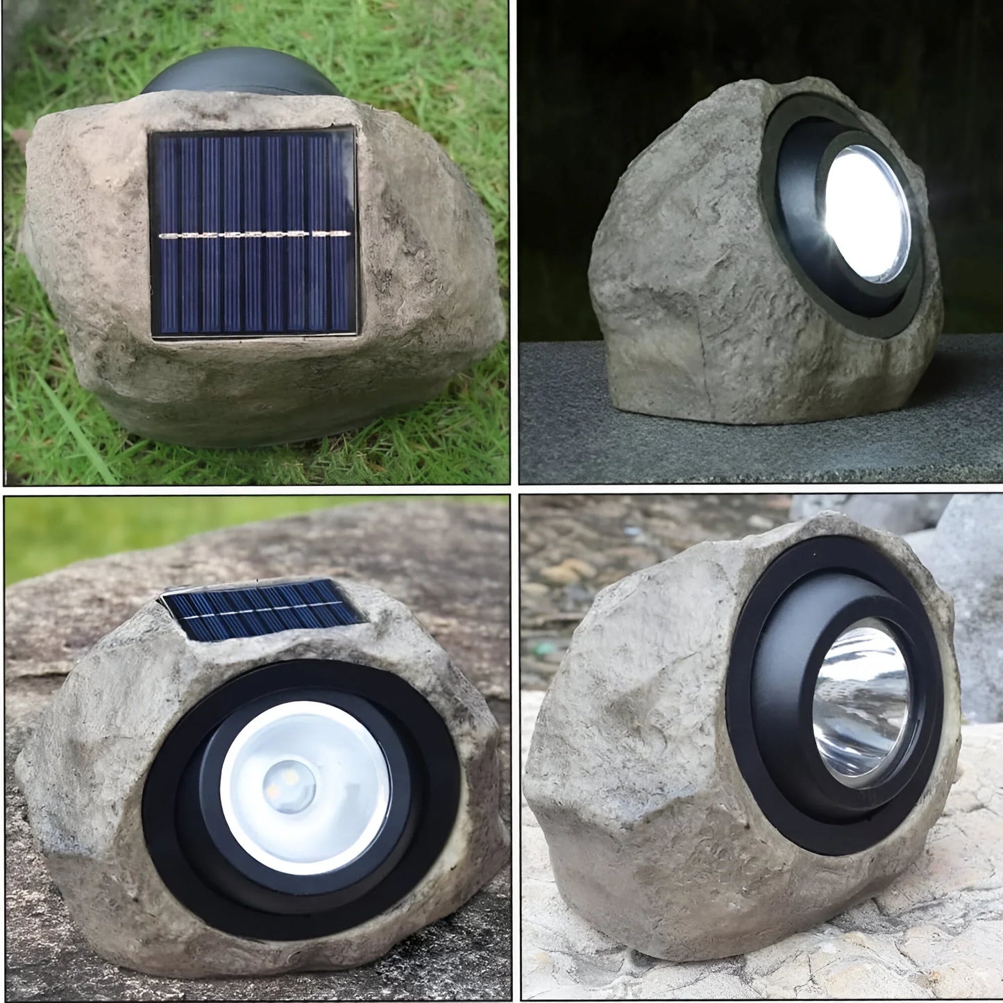 Solar Stone Garden Light with Weatherproof Design