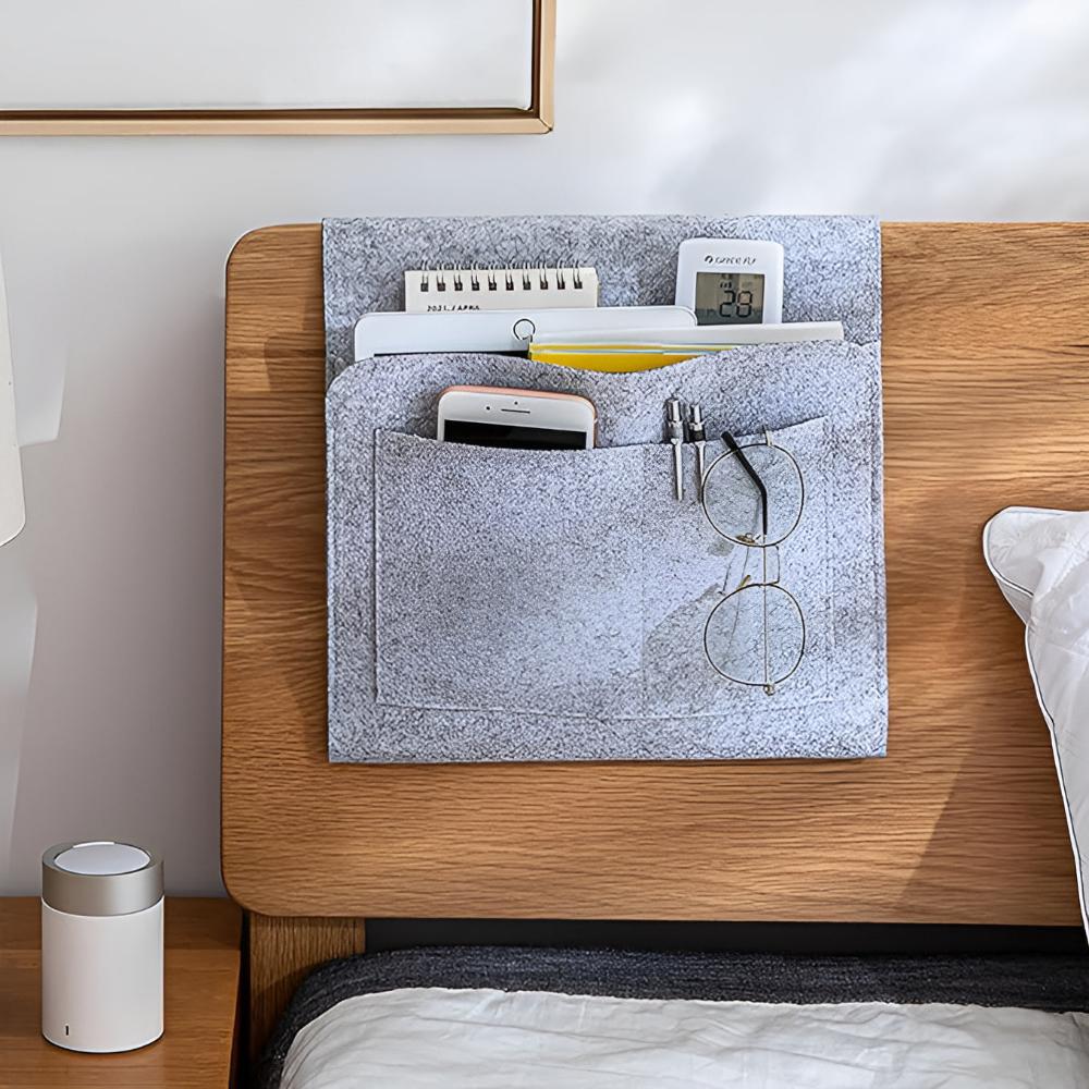 Felt Bedside Organizer with Pockets for Remotes and Phones