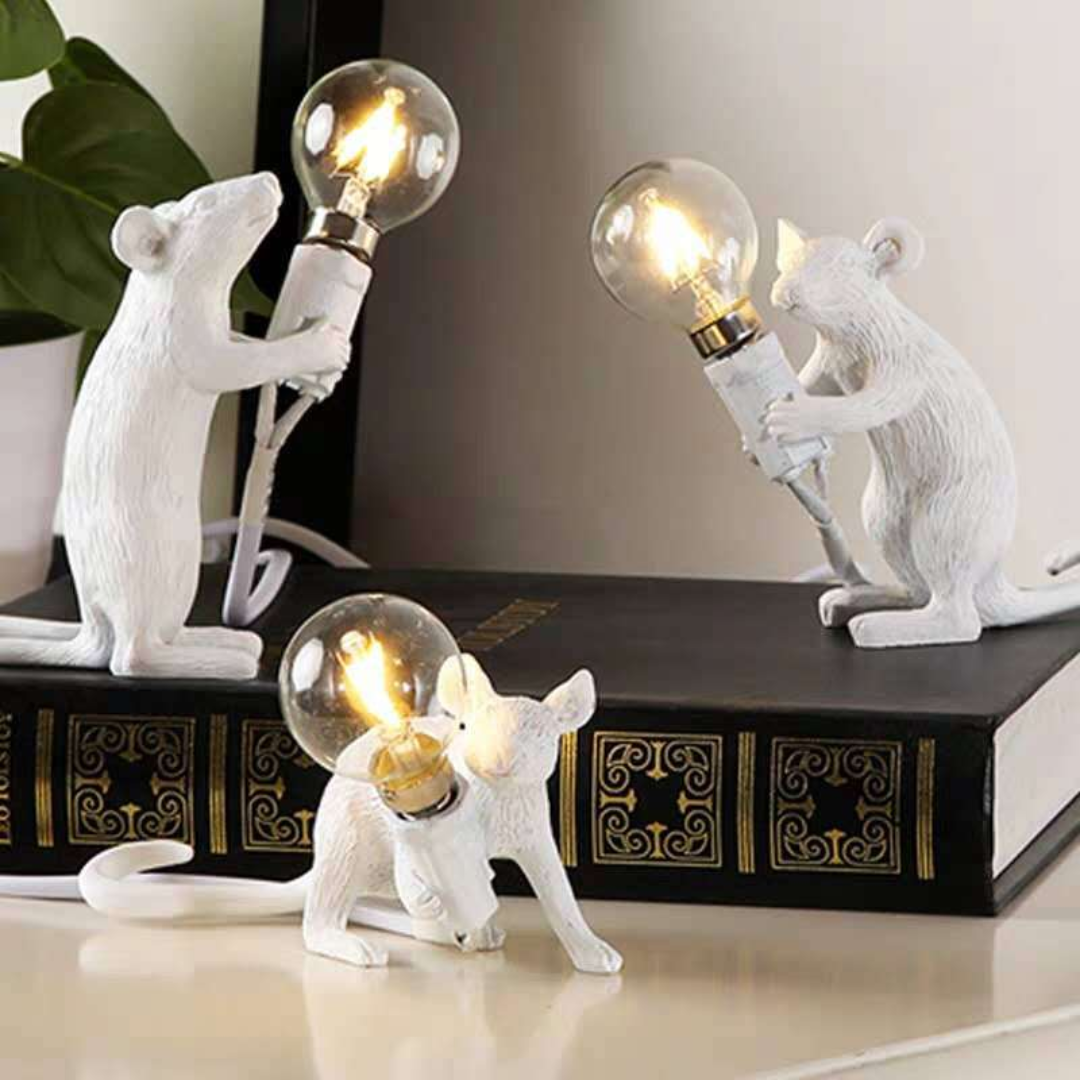 Mouse LED Table Lamp in Resin - Playful Night Light