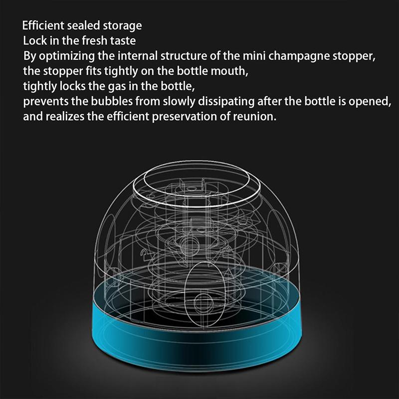 Reusable Silicone Wine and Champagne Bottle Stopper with Twist-Lock Seal