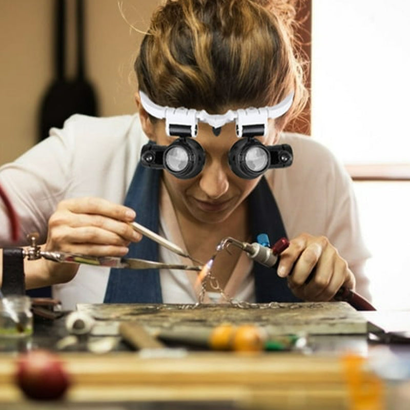 Magnifying Glasses with LED Lights and Adjustable Lenses