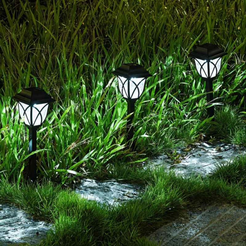 Solar-Powered Elegant Garden Lanterns with Crystal Accents