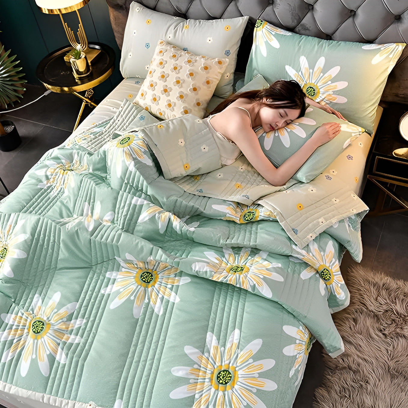 Sunny Daisy Double-Sided Velvet Blanket