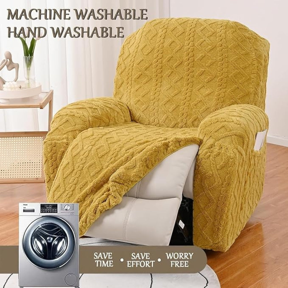 Jacquard Stretch Recliner Sofa Slipcover with Grip Technology