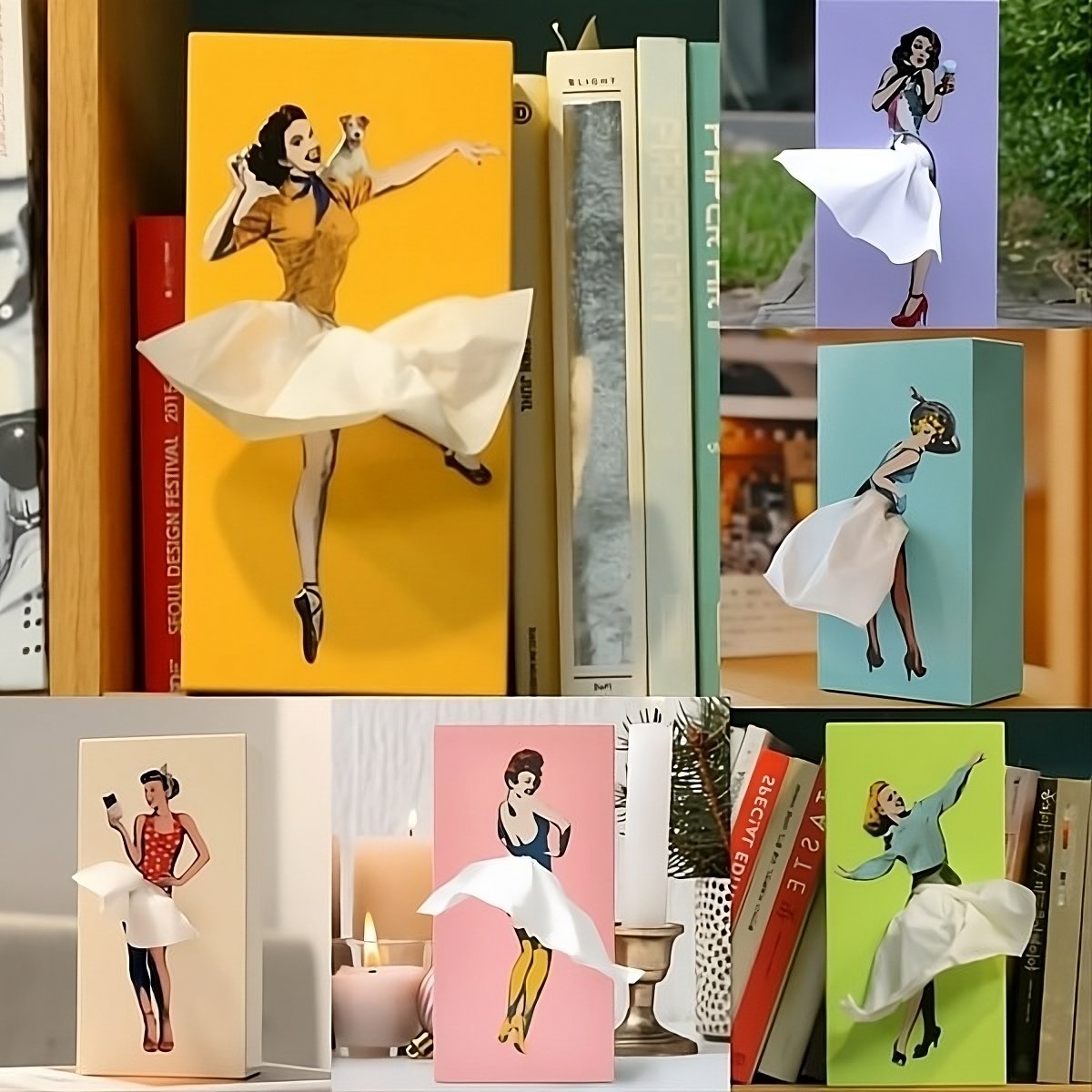 Flying Skirt Tissue Box with Weighted Bottom