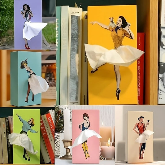 Flying Skirt Tissue Box with Weighted Bottom