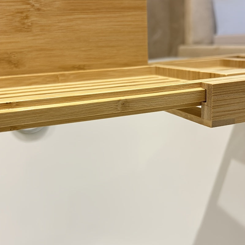 Adjustable Bamboo Bathtub Tray for Relaxation