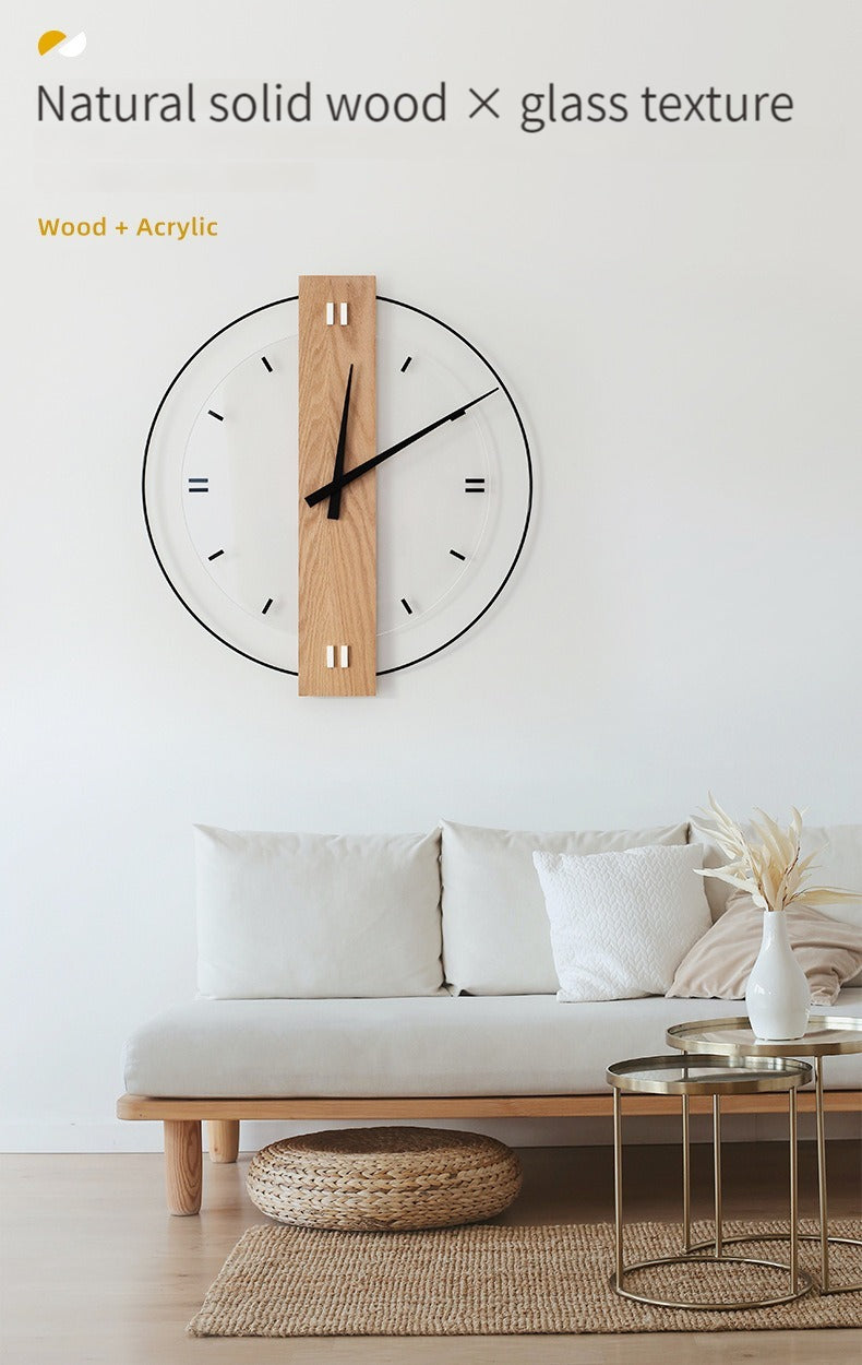 Solid Wood Nordic Wall Clock 40cm with Silent Sweep Movement