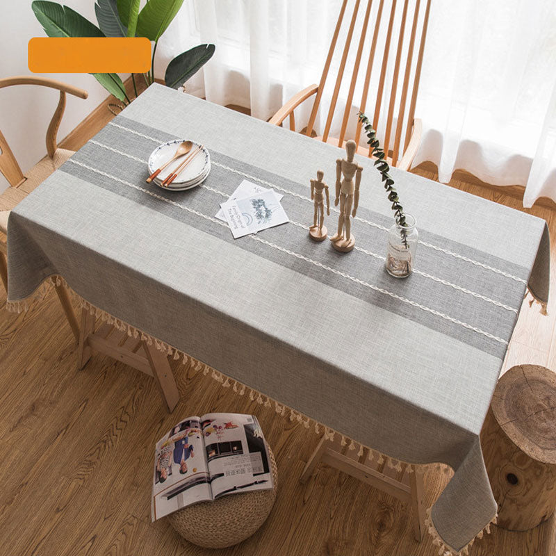 Waterproof Cotton Linen Rectangular Tablecloth - Stain Resistant, Wrinkle-Free for Dining and Events