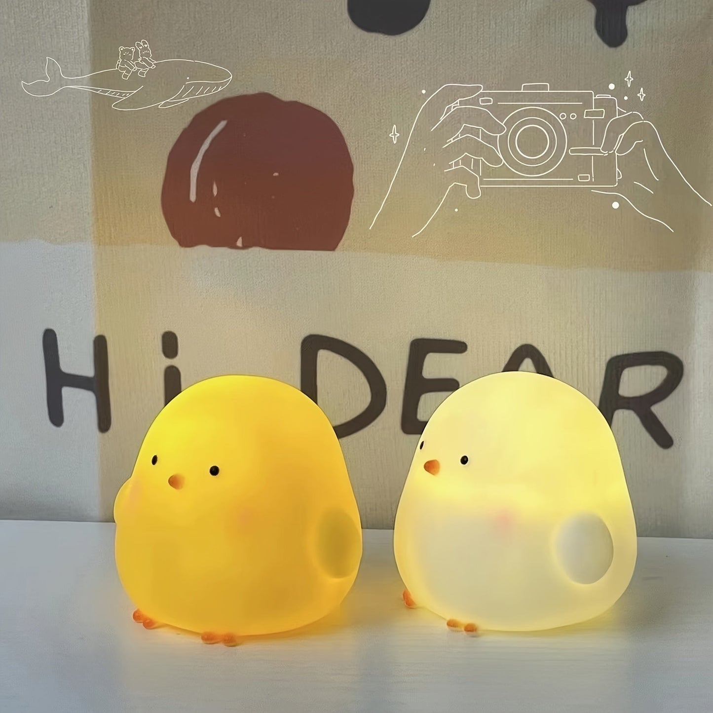 Cordless LED Chick Table Lamp with Rustic Design
