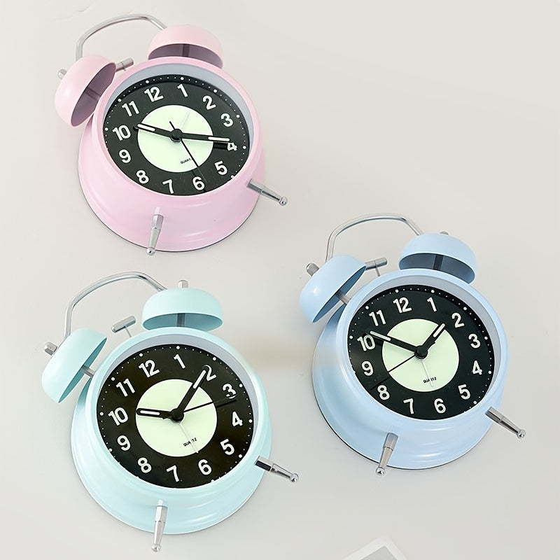 Sleek Metallic Alarm Clock with Soft Illumination