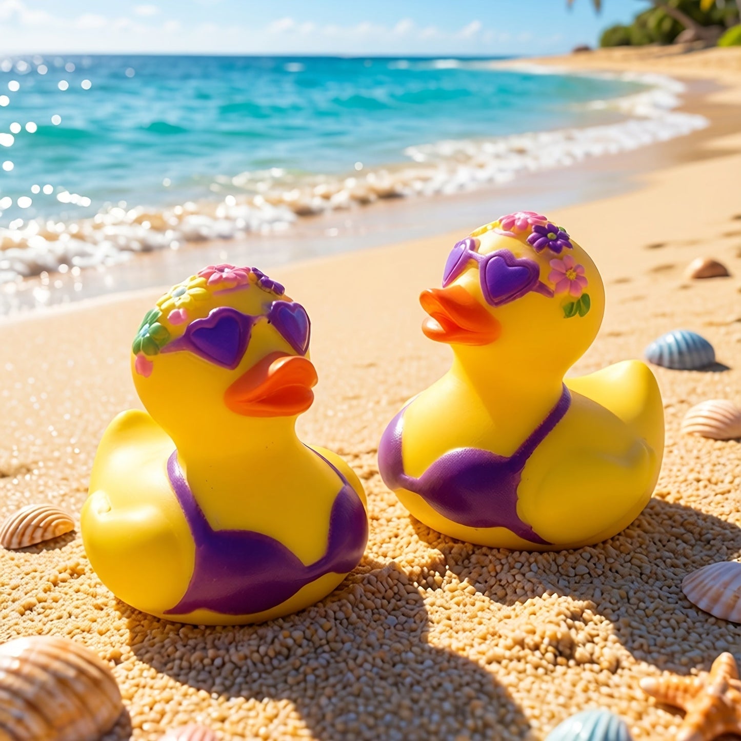 Decorative PVC Duck with Floral Bikini for Office or Car