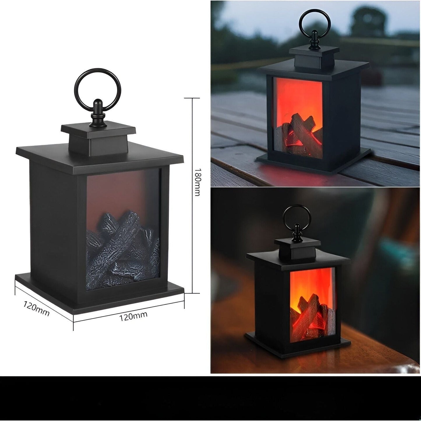 LED Lantern with Realistic Flame Effect for Cozy Ambient Lighting