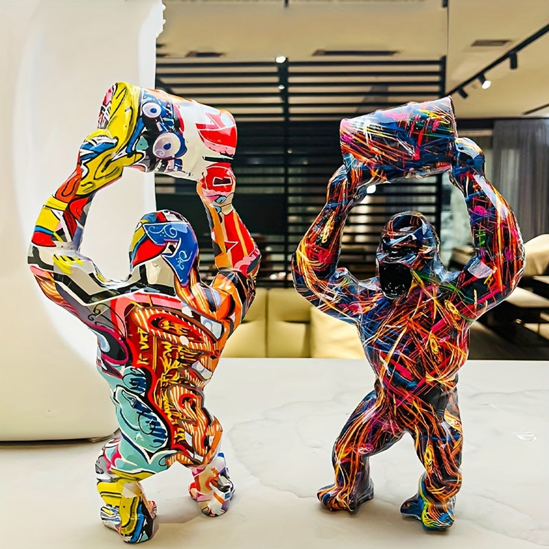 Luxury Hand-Painted Graffiti Donkey Kong Barrel Sculpture