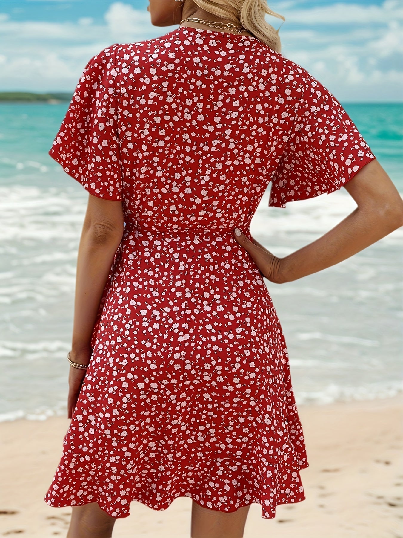 Floral Wrap Summer Dress for Women