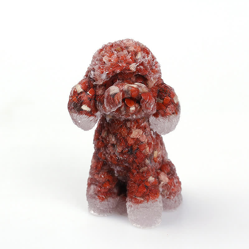 Natural Crystal Poodle Gemstone Ornament