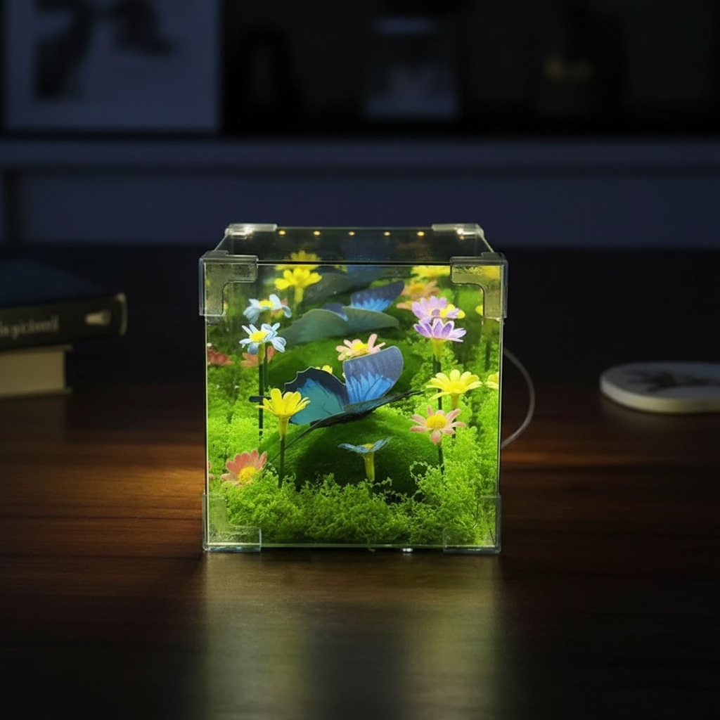 LED Butterfly Cube Night Light Decor