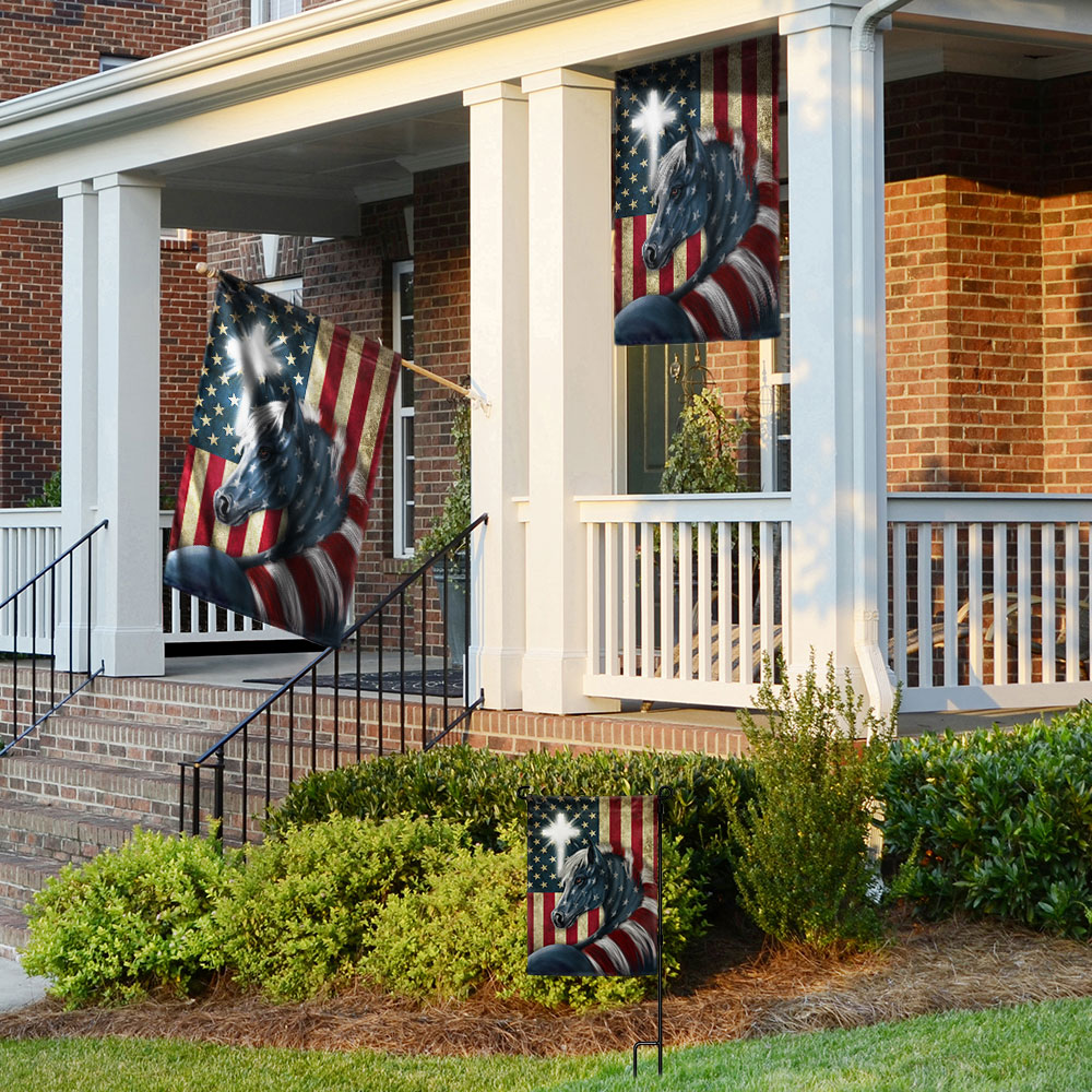 Double-Sided Canvas American Flag Garden and House Flag