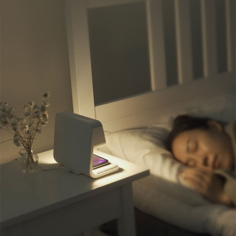 3-in-1 Bedside Lamp with Wireless Charger and Alarm Clock
