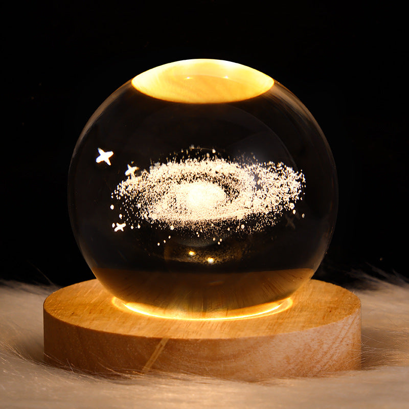 LED Galaxy Crystal Ball Table Lamp 3D Night Light for Kids