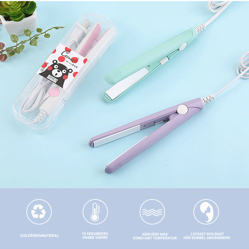 Mini Ceramic Hair Straightener for Curls and Waves