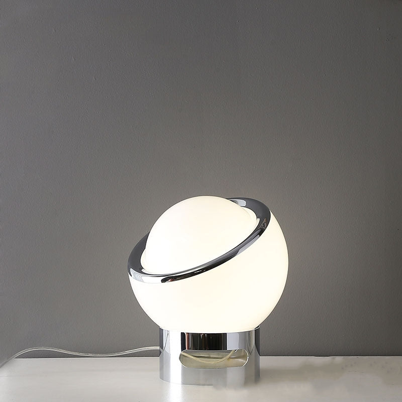 Minimalist Bauhaus Table Lamp with Opal Glass Shade