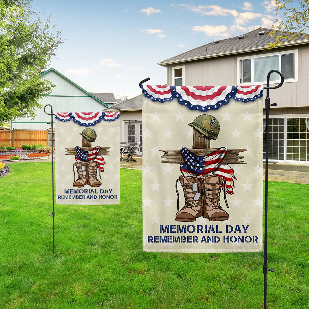 Double-Sided Memorial Day Flag - Remember and Honor Design