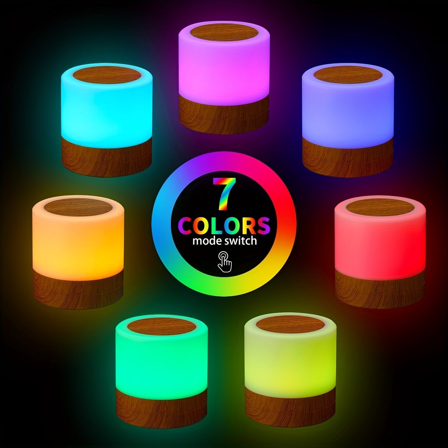 RGB Touch Table Lamp with Remote Control and Dimmable Settings