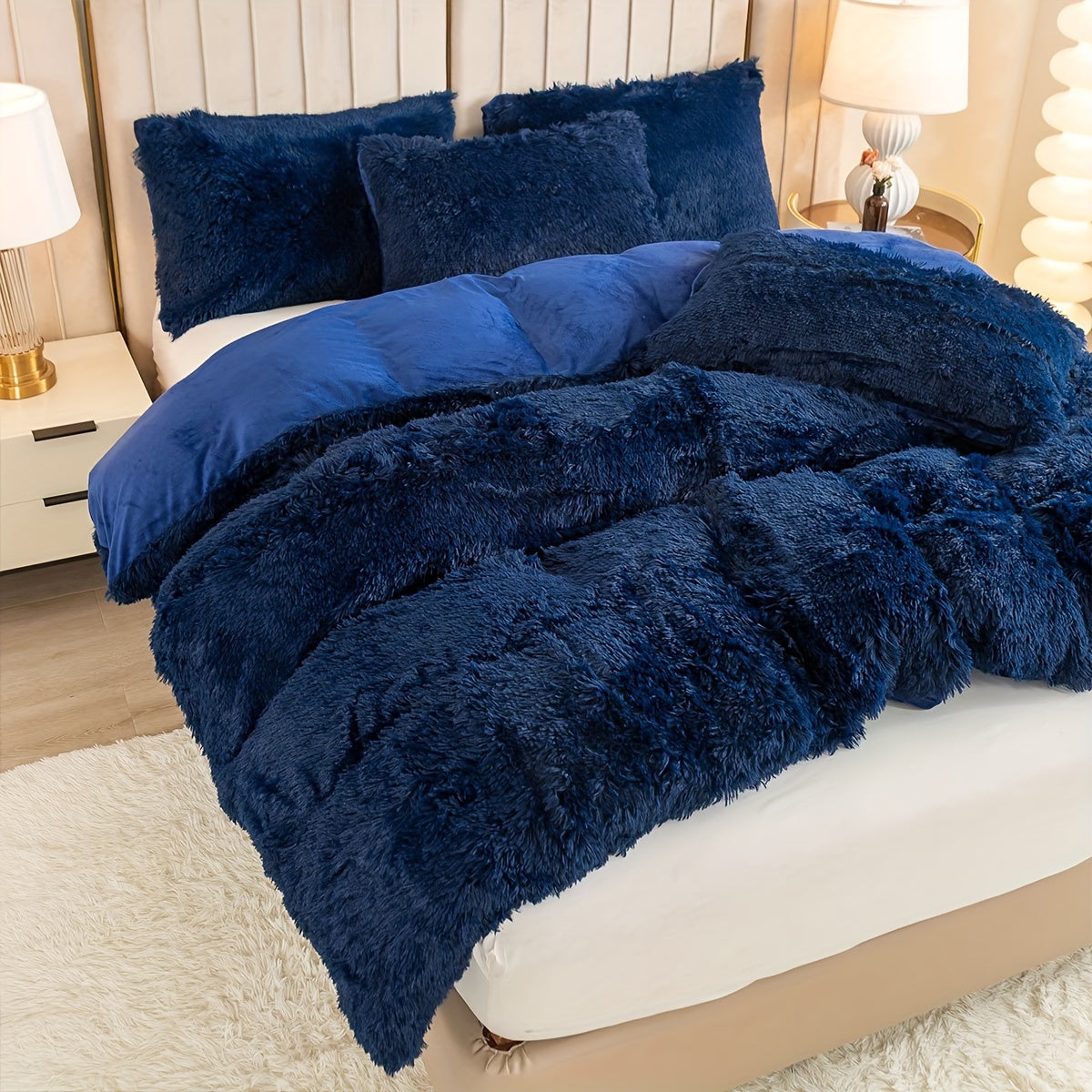 Ultra Soft Plush Duvet Cover Set with Zipper Closure