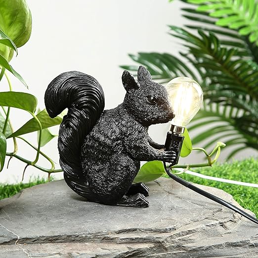 Squirrel Table Lamp with LED Light - Scandinavian Design