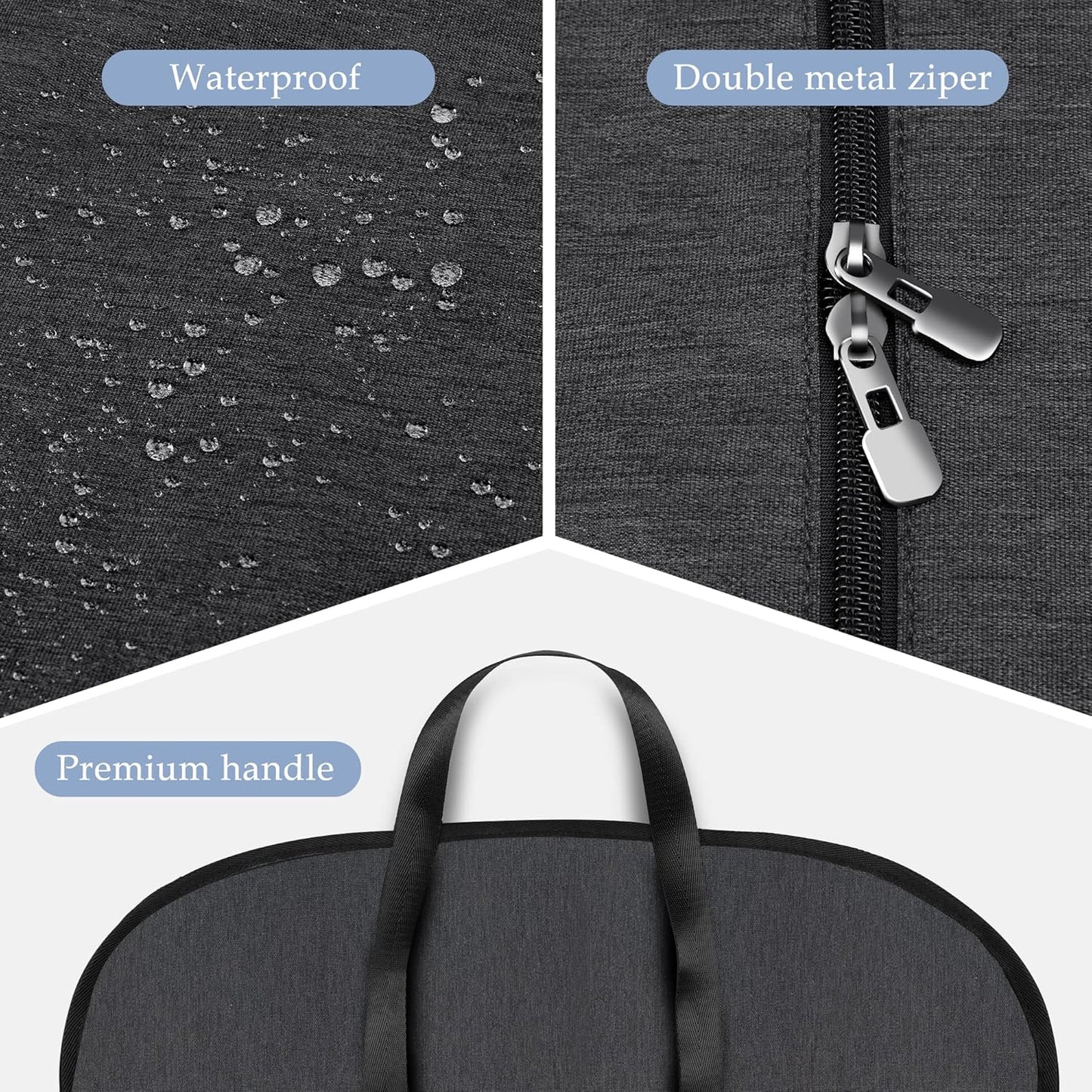 Waterproof Foldable Oxford Garment Bag for Suits and Uniforms
