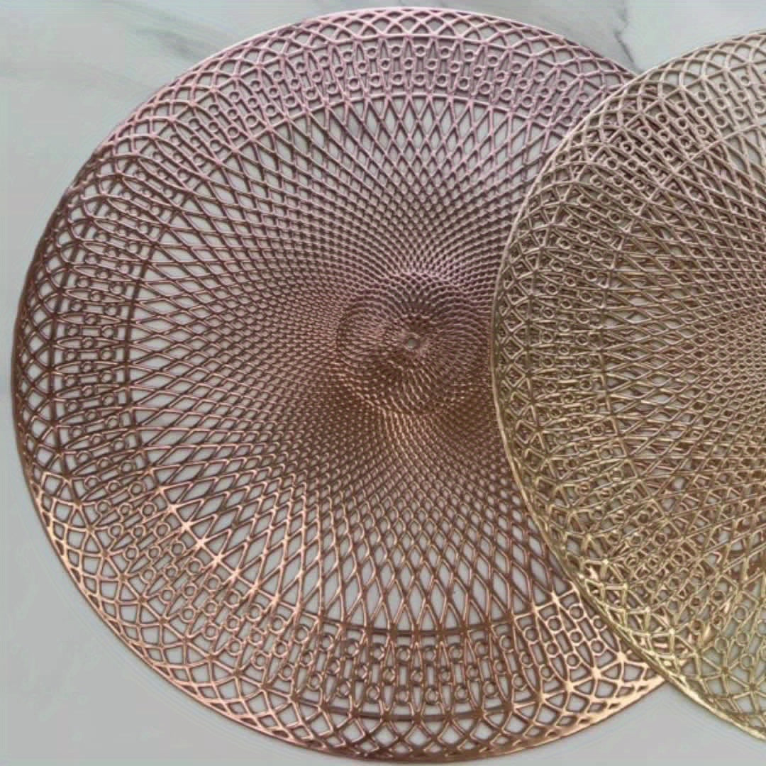 Round Geometric PVC Placemats - Heat-Resistant Elegant Table Mats