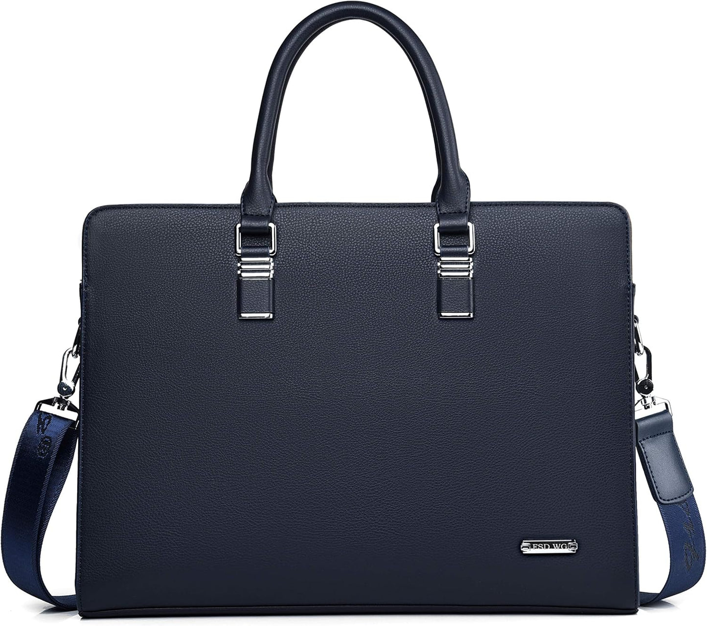 Genuine Leather Multi-Compartment Briefcase for Laptops up to 15.6 Inches