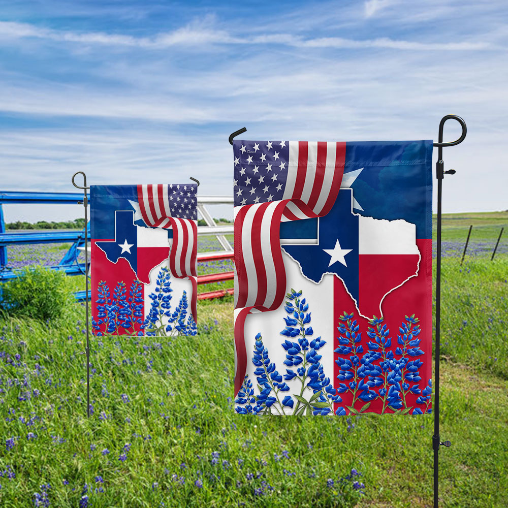Double-Sided Texas Bluebonnet Canvas Flag