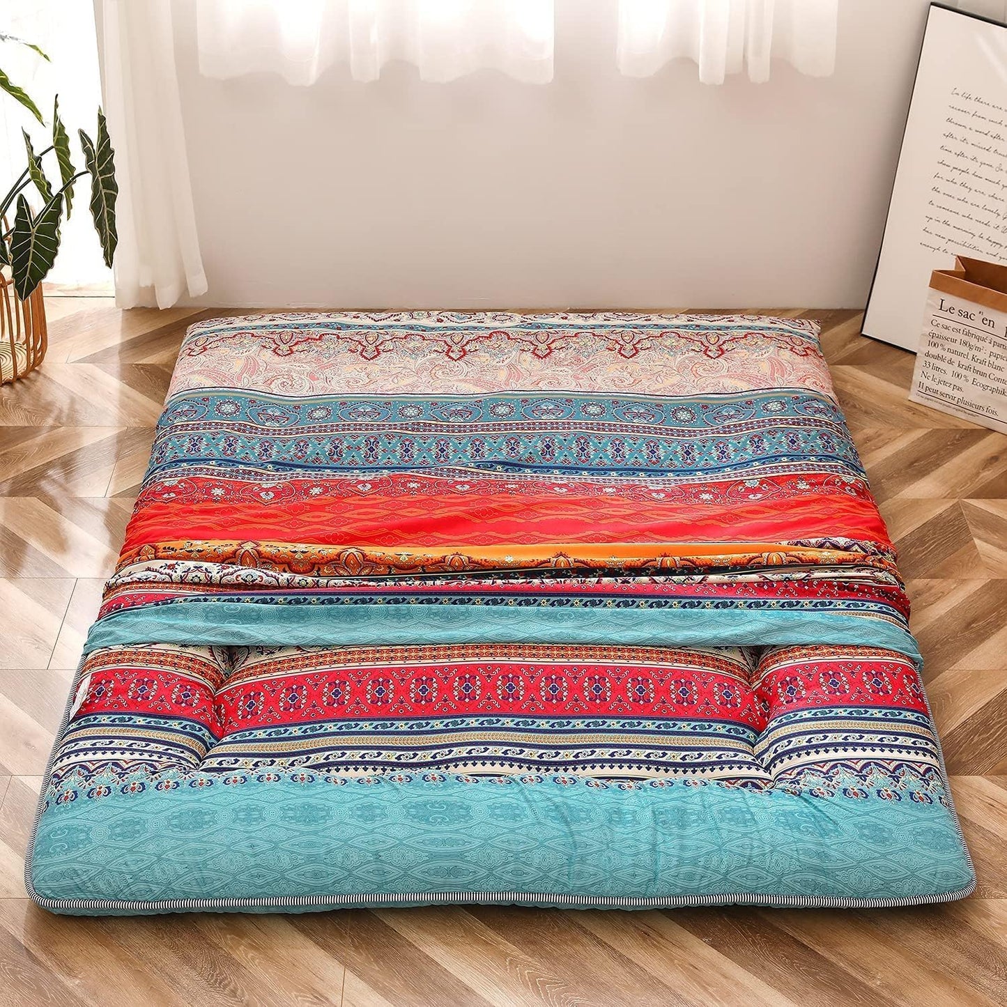 Foldable Japanese Futon Mattress with Memory Foam Support