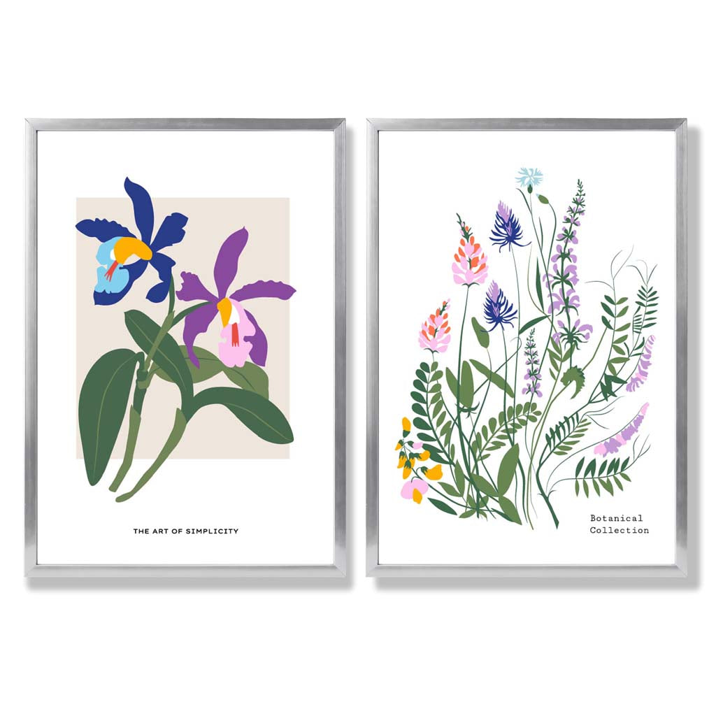 Colorful Spring Flower Art Prints Framed Set of 2