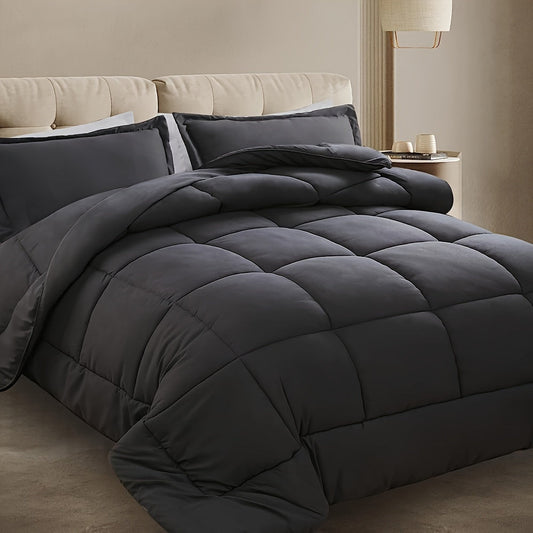 Luxurious 3-Piece Lightweight Comforter Set with Box-Stitch Design