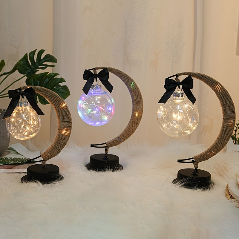 Wrought Iron LED MoonGlow Table Lamp