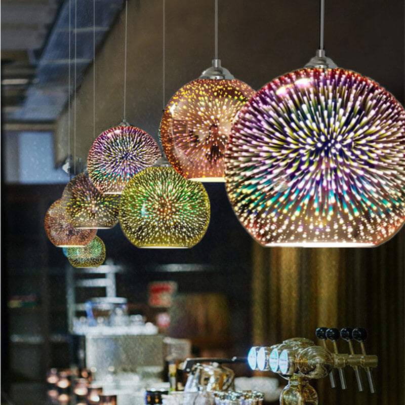 Modern 3D Firework Glass Pendant Light