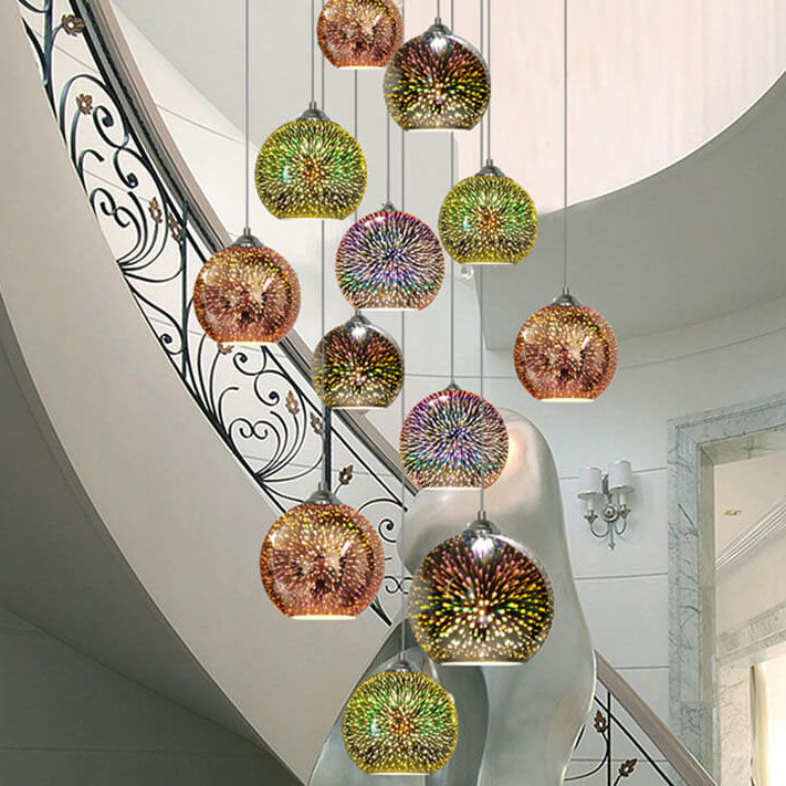 Modern 3D Firework Glass Pendant Light