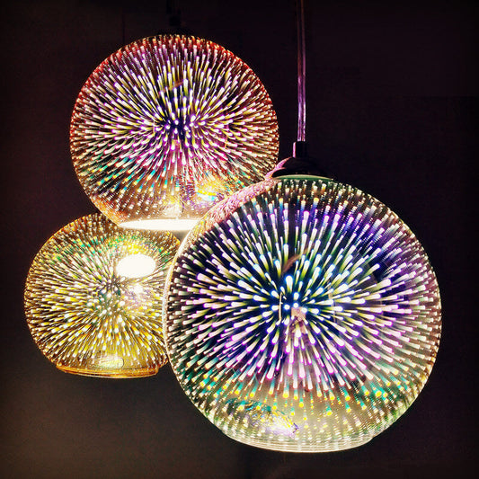 Modern 3D Firework Glass Pendant Light