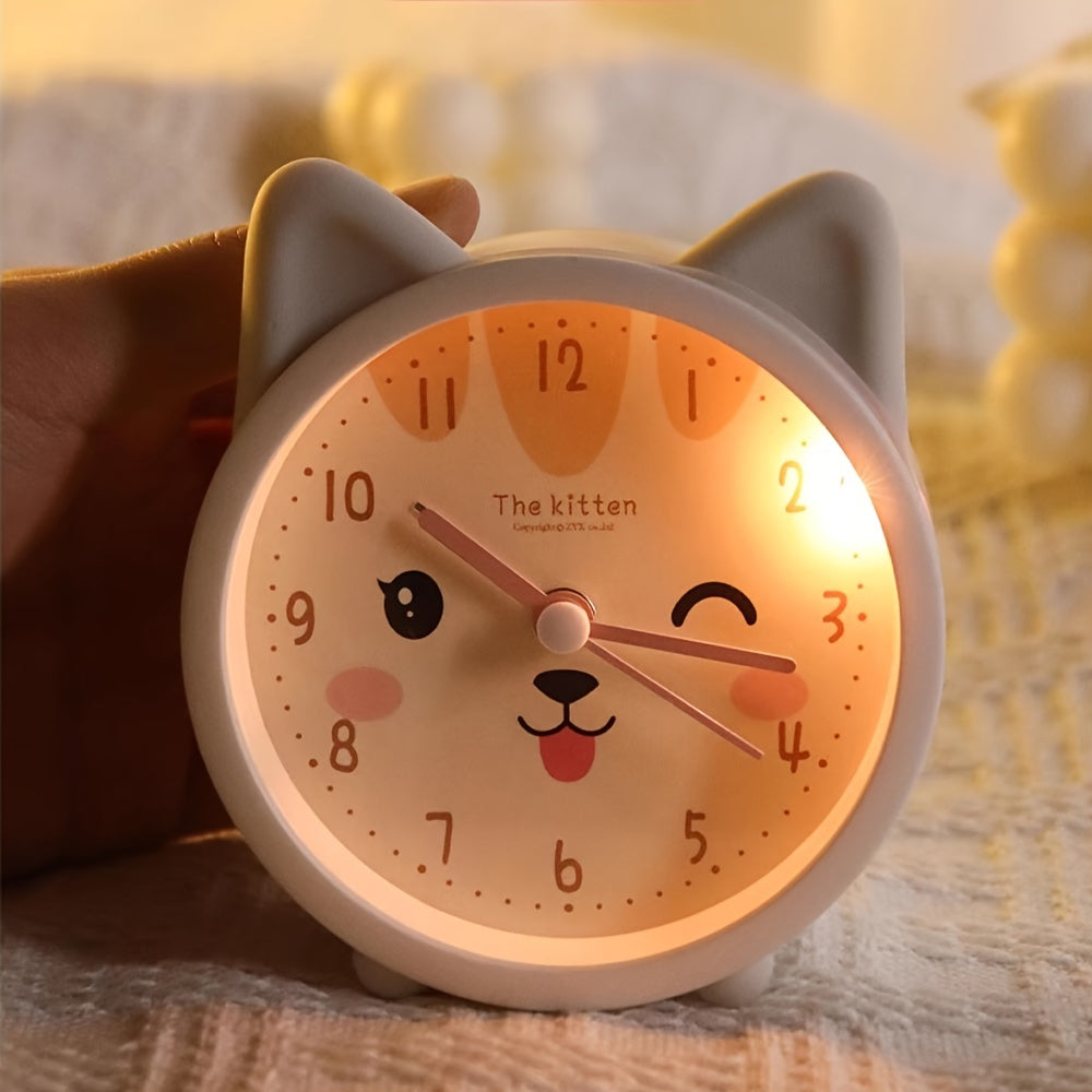 Silent Rabbit Alarm Clock with Night Light for Kids